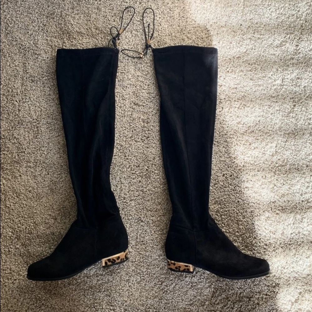 Suede Mid-Knee Boots
